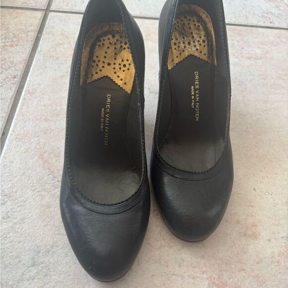 Dries Van Noten rhinestone heels beaded Shoes Sequin Mesh Chunky pumps rare - Picture 7 of 7